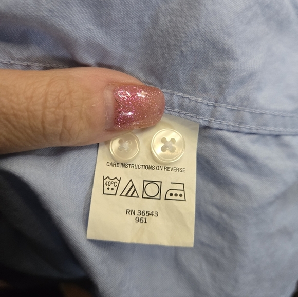 DKNY Sky Blue Slim Fit Shirt - Picture 6 of 7